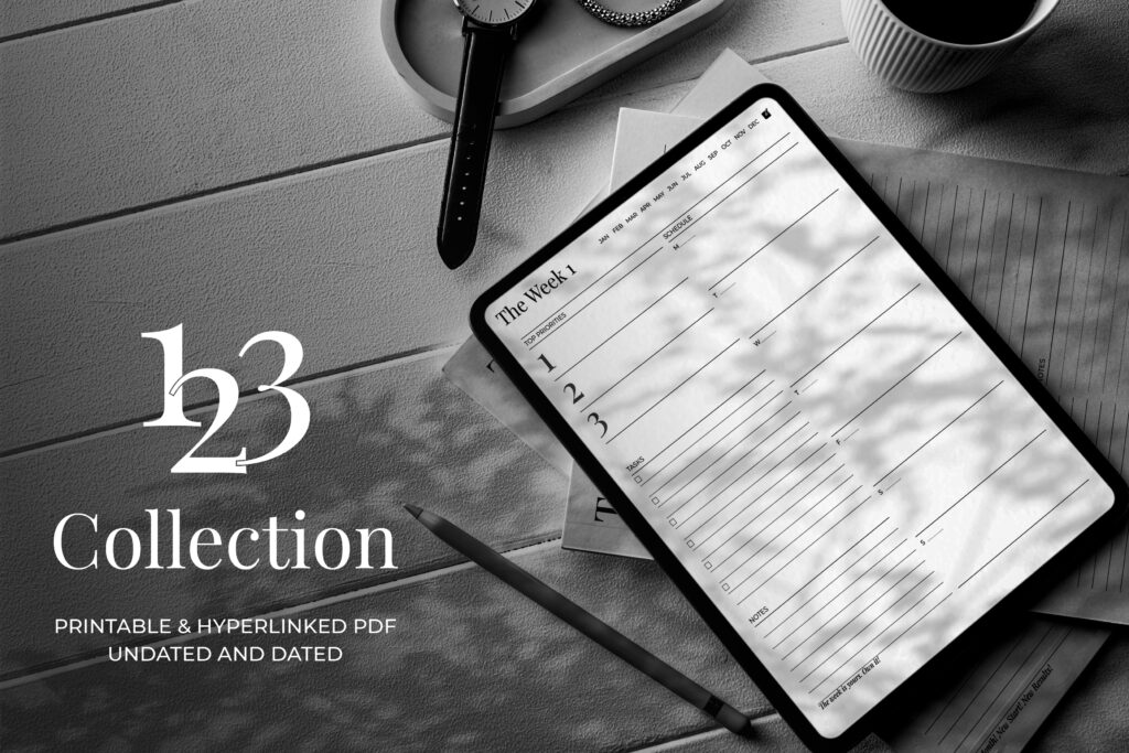 Collection 123 - Minimalist Planners for Focus & Clarity