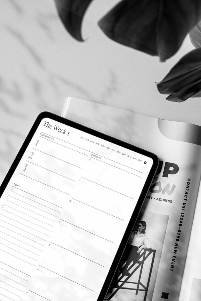 weekly planner for tablet and iPad
