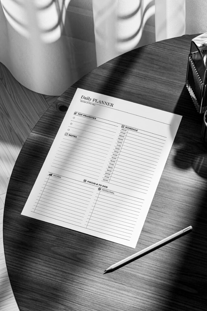 daily planner page template